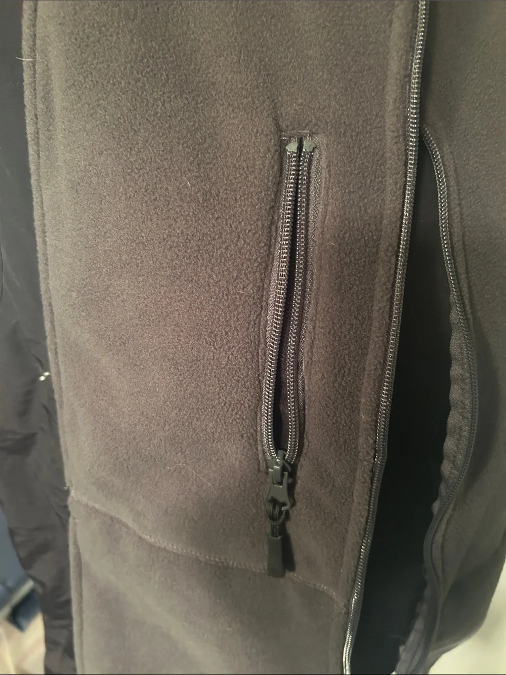 Men's Gray Fleece Hybrid Vest with Black Side Panels